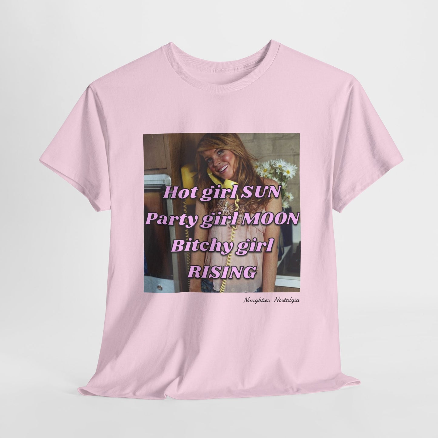 "Hot Girl Sun, Party Girl Moon, Bitchy Girl Rising" Unisex Cotton Tee