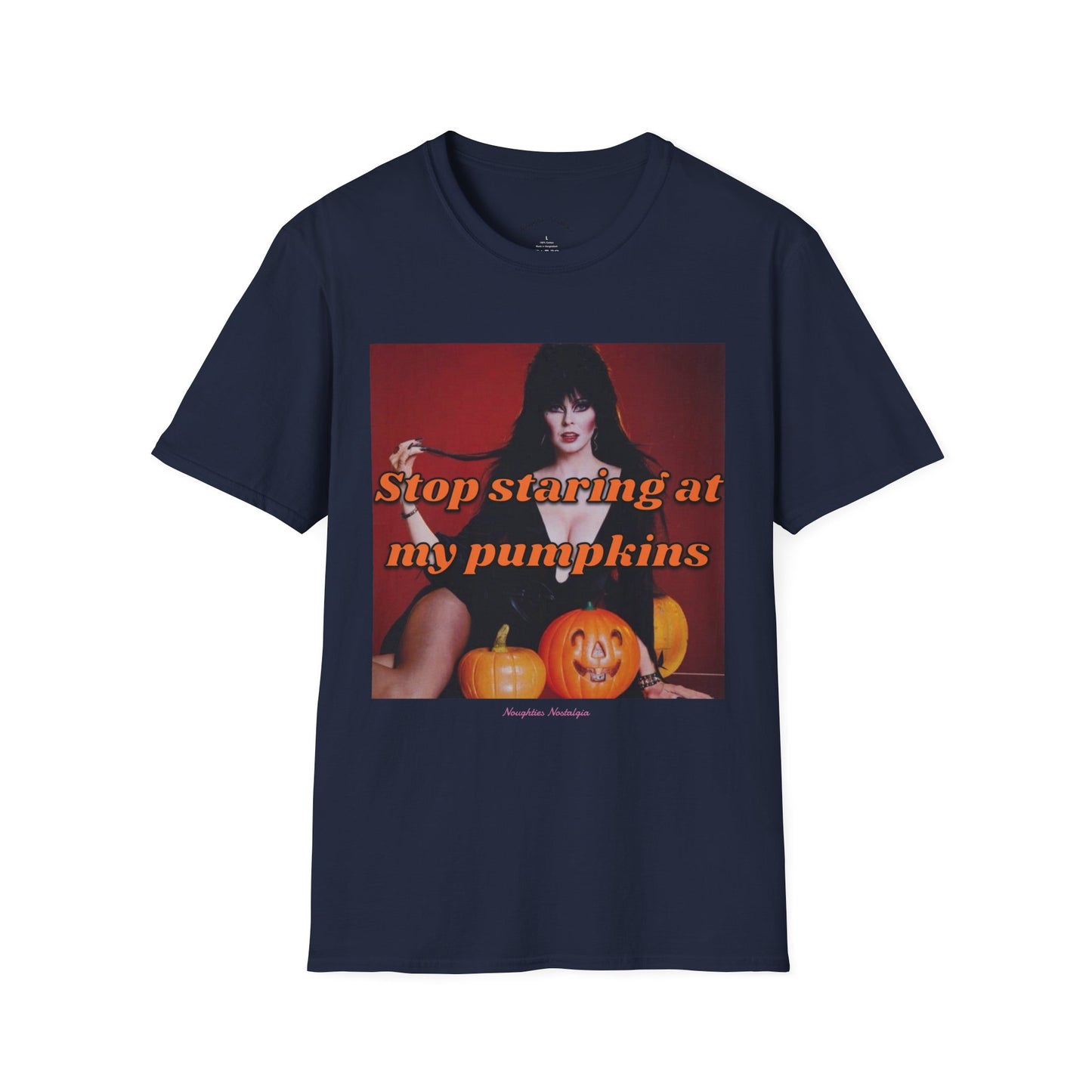 “Stop staring at my pumpkins” Unisex Statement Tee