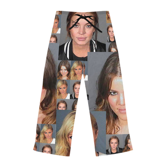 Pyjama Joggers with Celebrity Mugshot Print